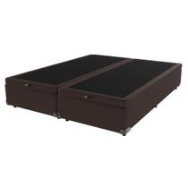 Cama Box com Baú King Bege de Madeira 193cm KazaMix