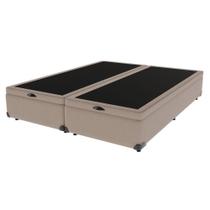Cama Box Com Baú King Bege De Madeira 193cm Kazamix Cama Box Com Baú King Bege De Madeira 193cm Kazamix