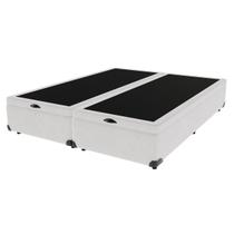 Cama Box com Baú King Branco de Madeira 193cm KazaMix Cama Box com Baú King Branco de Madeira 193cm KazaMix