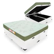 Cama Box Com Baú King + Colchão De Espuma D33 - Castor - Sleep Max 193cm