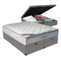 Cama Box com Baú King e Colchão Freedom Ortobom D33