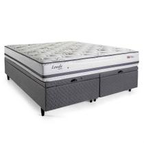 Cama Box com Baú King Herval Leeds, Molas Maxspring, 76x193x203cm Cama Box com Baú King Herval Leeds, Molas Maxspring, 76x193x203cm