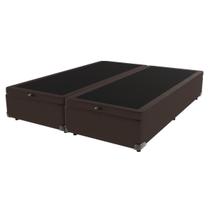 Cama Box com Baú King Marrom de Madeira 193cm KazaMix Cama Box com Baú King Marrom de Madeira 193cm KazaMix