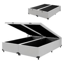 Cama Box Com Baú Queen 1,58m Prince Branco Branco