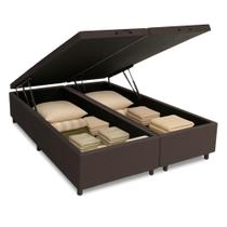 Cama Box com Baú Queen 1,58m Prince Suede Marrom