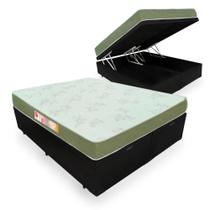 Cama Box Com Baú Queen + Colchão De Espuma D33 - Castor - Sleep Max - 158x198x60cm