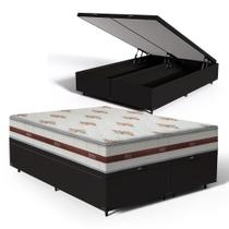 Cama Box Com Baú Queen + Colchão De Molas Ensacadas - Anjos - Classic 22x198x158cm