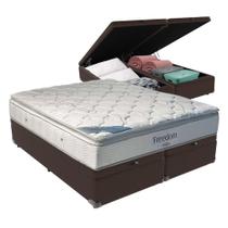 Cama Box Com Baú Queen Marrom E Colchão Freedom Ortobom D33 Cama Box Com Baú Queen Marrom E Colchão Freedom Ortobom D33