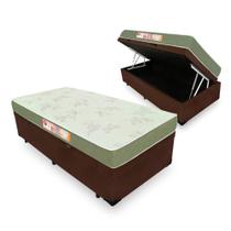 Cama Box Com Baú Solteiro + Colchão De Espuma D33 - Castor - Sleep Max 88cm
