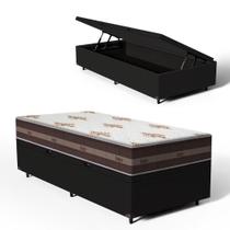 Cama Box Com Baú Solteiro + Colchão De Molas - Anjos - Classic Superlastic 88cm