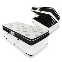 Cama Box Com Baú Solteiro + Colchão De Molas - Ortobom - Physical Nanolastic 88x188x65cm