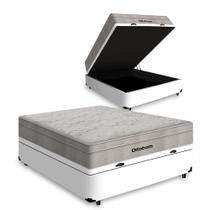 Cama box com baú viúva + colchão airtech molas ensacadas viúva - ortobom - suporta até 150kg por pessoa
