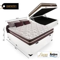 Cama Box com Baú Viúva + Colchão de molas - Anjos - Classic Superlastic 128cm