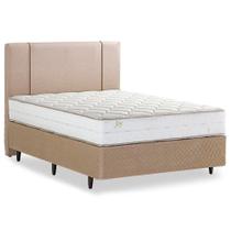 Cama Box com Cabeceira Casal Herval Joy, Espuma Alto Suporte, 67x138x188 cm