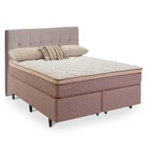 Cama Box com Cabeceira Herval Queen Lucca, 66x158x198 cm, Molas Ensacadas Cama Box com Cabeceira Herval Queen Lucca, 66x158x198 cm, Molas Ensacadas