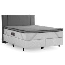 Cama Box com Cabeceira Herval Queen Top D45 New, 72x158x198 cm, Pillow Top