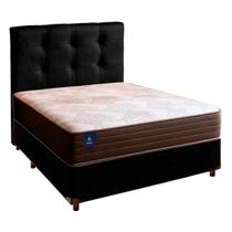 Cama Box Com Colchão Casal Celebration Euro Flex Colchões + Cabeceira Preto Cama Box Com Colchão Casal Celebration Euro Flex Colchões + Cabeceira Preto