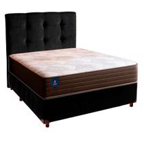 Cama Box Com Colchão Casal Celebration Euro Flex Colchões + Cabeceira Preto Cama Box Com Colchão Casal Celebration Euro Flex Colchões + Cabeceira Preto