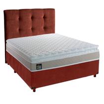 Cama Box Com Colchão Casal D33 Real Hellen + Cabeceira Marrom Cama Box Com Colchão Casal D33 Real Hellen + Cabeceira Marrom