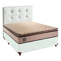 Cama Box Com Colchão Casal D45 Belmont Hellen + Cabeceira Branco Cama Box Com Colchão Casal D45 Belmont Hellen + Cabeceira Branco