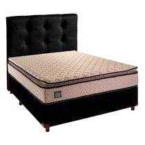 Cama Box Com Colchão Casal D45 Belmont Hellen + Cabeceira Preto Cama Box Com Colchão Casal D45 Belmont Hellen + Cabeceira Preto