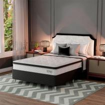 Cama Box com Colchão Casal Sigma Molas Ensacadas (22x138x188) Branco e Cinza Cama Box com Colchão Casal Sigma Molas Ensacadas (22x138x188) Branco e Cinza