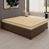 Cama Box com Colchão Conjugada Ortopédica Casal França D28 52x138x188cm Marrom Bege