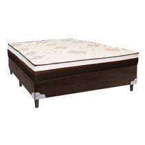 Cama Box com Colchão de Casal Molas Ensacadas Veneza Special 138x188x48cm Marrom Hellen Cama Box com Colchão de Casal Molas Ensacadas Veneza Special 138x188x48cm Marrom Hellen
