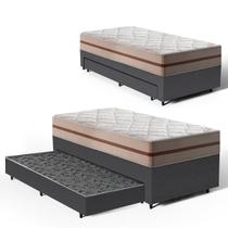 Cama Box com Colchão de Classic Molas Pocket + Auxiliar de Espuma Unique Solteiro 88cm