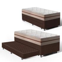 Cama Box com Colchão de Classic Molas Pocket + Auxiliar de Espuma Unique Solteiro 88cm