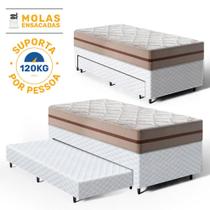 Cama Box com Colchão de Classic Molas Pocket com Auxiliar de Espuma Unique Solteiro 88 cm