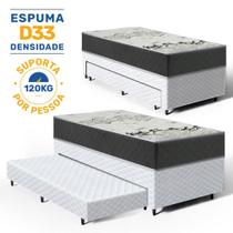 Cama Box com Colchão de D33 ISO 3000 Gazin + Auxiliar de Espuma Unique Solteiro 88cm