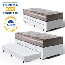 Cama Box com Colchão de D33 Millenium One Face com Auxiliar de Espuma Unique Solteiro 88 cm