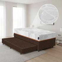 Cama Box com Colchão de Espuma D33 Enrolado Sonno Full - Umaflex + Auxiliar de Espuma Solteiro 88cm Cama Box com Colchão de Espuma D33 Enrolado Sonno Full - Umaflex + Auxiliar de Espuma Solteiro 88cm