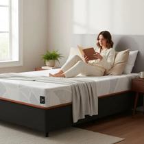 Cama Box com Colchão de Espuma D33 Enrolado Sonno Full - Umaflex Solteiro 88cm Cama Box com Colchão de Espuma D33 Enrolado Sonno Full - Umaflex Solteiro 88cm