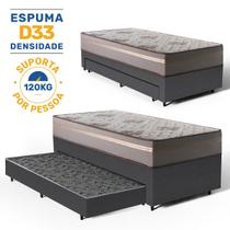 Cama Box com Colchão de Espuma D33 Millenium One Face Auxiliar de Espuma Unique Solteiro 88 cm