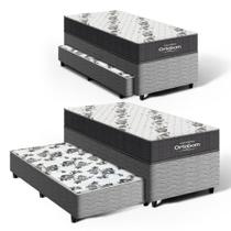 Cama Box com Colchão de Espuma D33 Ortobom Airtech 100 + Auxiliar de Espuma Unique Solteiro 88cm Cama Box com Colchão de Espuma D33 Ortobom Airtech 100 + Auxiliar de Espuma Unique Solteiro 88cm
