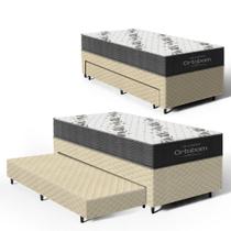 Cama Box com Colchao de Espuma D33 Ortobom Airtech 100 + Auxiliar de Espuma Unique Solteiro 88cm Cama Box com Colchao de Espuma D33 Ortobom Airtech 100 + Auxiliar de Espuma Unique Solteiro 88cm