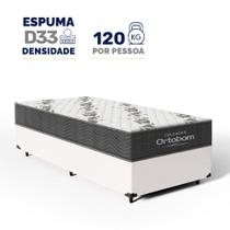 Cama Box com Colchão de Espuma D33 Ortobom Airtech 100 Solteiro 88cm Cama Box com Colchão de Espuma D33 Ortobom Airtech 100 Solteiro 88cm