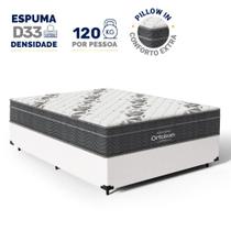 Cama Box com Colchão de Espuma D33 Ortobom Airtech Ortopillow 100 Casal 138cm Cama Box com Colchão de Espuma D33 Ortobom Airtech Ortopillow 100 Casal 138cm