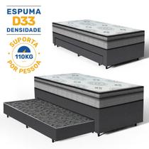 Cama Box com Colchão de Espuma D33 Pillow In Anjos Ortosleep + Auxiliar de Espuma Unique Solteiro 88cm