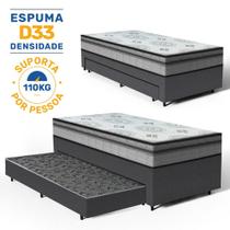 Cama Box com Colchão de Espuma D33 Pillow In Anjos Ortosleep + Auxiliar de Molas Unique Solteiro 88cm