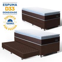 Cama Box com Colchao de Espuma D33 Pillow Top Comfort Luxo Auxiliar de Espuma Unique Solteiro 88 cm Cama Box com Colchao de Espuma D33 Pillow Top Comfort Luxo Auxiliar de Espuma Unique Solteiro 88 cm