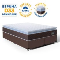 Cama Box com Colchão de Espuma D33 Pillow Top Comfort Luxo King 193cm Cama Box com Colchão de Espuma D33 Pillow Top Comfort Luxo King 193cm