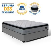 Cama Box com Colchão de Espuma D33 Pillow Top Maxx Casal 138cm