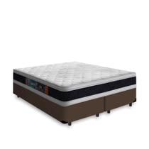 Cama Box com Colchão de Espuma D45 Castor Black White Double Face Super King 193cm Cama Box com Colchão de Espuma D45 Castor Black White Double Face Super King 193cm