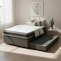 Cama Box com Colchão de Espuma D45 Double Face Territory Hellen + Auxiliar de Molas Unique Solteiro 88cm Cama Box com Colchão de Espuma D45 Double Face Territory Hellen + Auxiliar de Molas Unique Solteiro 88cm