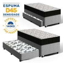 Cama Box com Colchão de Espuma D45 Ortobom Airtech 150 Auxiliar de Molas Unique Solteiro 88 cm