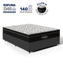 Cama Box com Colchão de Espuma D45 Ortobom Airtech Ortopillow 150 Casal 138cm
