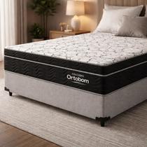 Cama Box com Colchão de Espuma D45 Ortobom Airtech Ortopillow 150 Casal 138cm